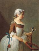 Jean Baptiste Simeon Chardin girl with shuttlecock china oil painting artist